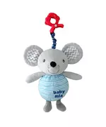 Muis knuffel - Lichtblauw met strepen - Baby speelgoed