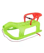 Groene  kinderslee met rode zitting, trekkoord en rem