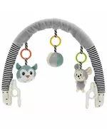 Speelboog Kinderwagen - Pluche dieren - Zwart-Wit