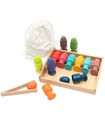 Montessori Houten Speelgoedset - Kleurige accessoires