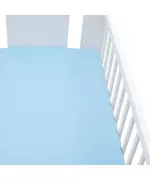 Hoeslaken 60x120 cm - Blauw - Jersey Katoen - Ledikant