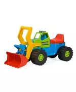 Loopauto graafmachine - blauw bouwvoertuig 74 cm