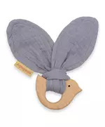Houten Vogel Bijtring - Grijs - Baby Speelgoed
