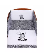 3-delige babybedset Zebra 100x135 cm wit-zwart – zacht en comfortabel katoen