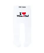 Babykleding - Witte babymaillot - I ♥ Mum & Dad - maat 56 (0-3 maanden)