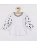 Babyvestje - Zwart-wit muzieknoten - 100% katoen - Drukknoopsluiting