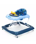 Looptrainer Donkerblauw – Met Geluid, Licht en Siliconen Wielen – 6+ maanden