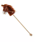 Bruno - Stokpaard - Pluche Bruin Paardenhoofd - Met Wielen