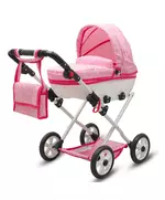 Poppenwagen - COMFORT Roze - Luxe Wiegwagen - Verstelbare Handgreep