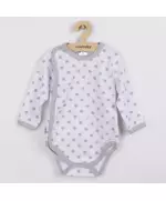 Baby body - Grijs met sterren - Katoen - Knoopjes zijkant