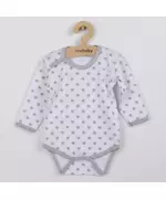 Baby bodysuit - Lange mouwen - Grijze sterretjes - Maat 86 (12-18m)