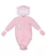 Jumpsuit - Teddybeer - Roze - Fleece - Maat 68 - Babyoutfit