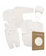Kleding Set - 4-delig - Beige - Maat 62 (3-6 maanden) - Babymuts