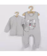 Babykleding - 2-delige set - Grijze vest en romper - Maat 86 (12-18 maanden)