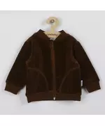 sweatshirt - donkerbruin - maat 92 (18-24 maanden) - fluweelachtige stof