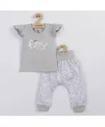 Kleding - Babyset - T-shirt met korte mouwen - Broek met bloemen