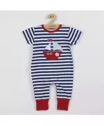 Boys summer jumpsuit - maat 56 (0-3 maanden) - blauw-witte strepen
