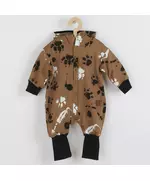 Kinderonesie - Bruin met verfspatten - Capuchon met oortjes