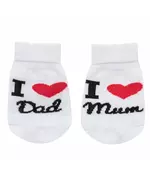Socks - I Love Mum and Dad - Wit - Maat 56 (0-3 maanden)
