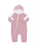 Baby jumpsuit - Roze met capuchon - Rits aan de voorkant