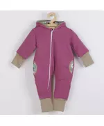 Overalls - Paars-roze - Met capuchon - Rits aan de voorkant