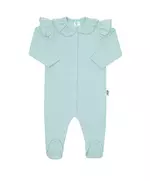 Baby Romper - Lange Mouwen - Mintgroen - Katoen - Maat 80 (9-12 maanden)