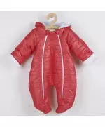 Baby Winterjumpsuit - Rood - Gewatteerd - Met Capuchon en Oortjes