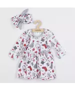 Babykleding - Jurkje met lange mouwen - Jurk met hoofdband