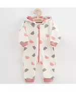 Baby Romper - Sweatsuit - Maat 86 - Roze - Beertjes - Capuchon