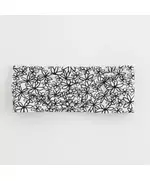 Haarband - Baby Cotton - maat 68 (4-6 maanden) - wit zwart bloemenpatroon