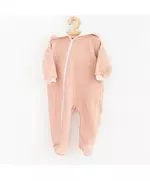 Baby Jumpsuit - Katoen - Roze - Met hood - Maat 74 (6-9m)