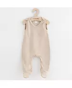 baby romper - lichtbeige - maat 80 (9-12 maanden) - met voetjes