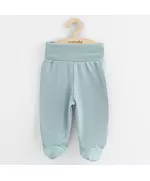 Babybroekje met voetjes - lichtblauw - maat 74 - New Baby Classic II baby onesie donker mint