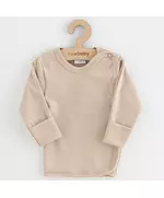 Babyshirt - Lange mouwen - Katoen - Beige - maat 62 (3-6 maanden)