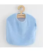 Baby slabbetje - Effen blauw - Katoen - 24x24 cm - Sluiting achter de nek