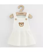 Baby kleding - Schortjurkje - Wit - 100% katoen - Maat 56 (0-3 maanden)