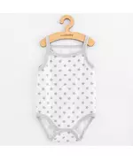 Baby romper - Zonder mouwen - Met grijze sterren - 100% katoen