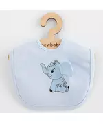Slabbetje - Baby cotton bib - Happy elephant - Lichtblauw