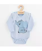 Babyromper - Lichtblauw - Lange mouwen - Olifantenillustratie