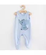 Babyromper - Lichtblauw - 100% Katoen - Olifant Illustratie