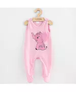 Baby romper - Pink - Olifant afbeelding - 100% katoen - Drukknopen