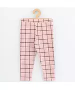 Children's sweatpants leggings - roze - zwarte vierkanten
