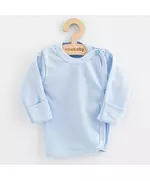 Babyshirt - Lichtblauw - Lange mouwen - 100% Katoen - Drukknopen