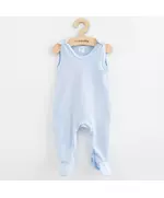 Baby romper - Licht blauw - Mouwloos - Knoopjes op schouders en benen