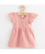 Baby katoen dress - Katoen - Roze - Korte mouwen - Ruffles