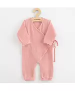 Baby Romper - Katoen jumpsuit - Roze - Lange mouwen - Drukknopen