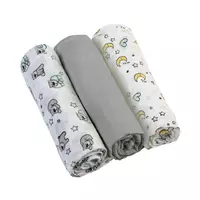 Zachte muslin luiers grijs 3 stuks