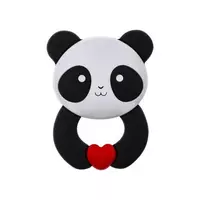 Panda siliconen bijtring grijs