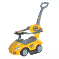 Loopwagen Gele Sportwagen 3-in-1 met Stuur en Klaxon