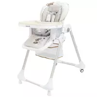 Verstelbare Beige Kinderstoel met Wielen